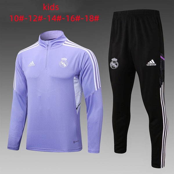 Ninos Sudadera De Training Real Madrid 2022 2023 Purpura Negro